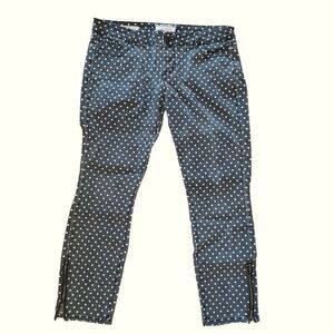 Hot Kiss Womens Skinny Lily Ankle Jeans Black & White Polka Dot Size 12